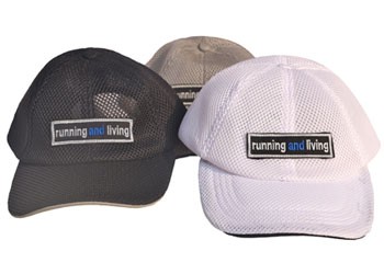 Running Caps – prevents sweat from coming into the eyes Quick evap – when you throw water on your head to cool Designed by runners – for runners